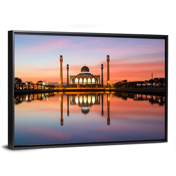 The Central Mosque Of Songkhla Canvas Wall Art-5 Horizontal-Gallery Wrap-22" x 12"-Tiaracle