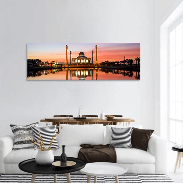 The Central Mosque Of Songkhla Panoramic Canvas Wall Art-1 Piece-36" x 12"-Tiaracle