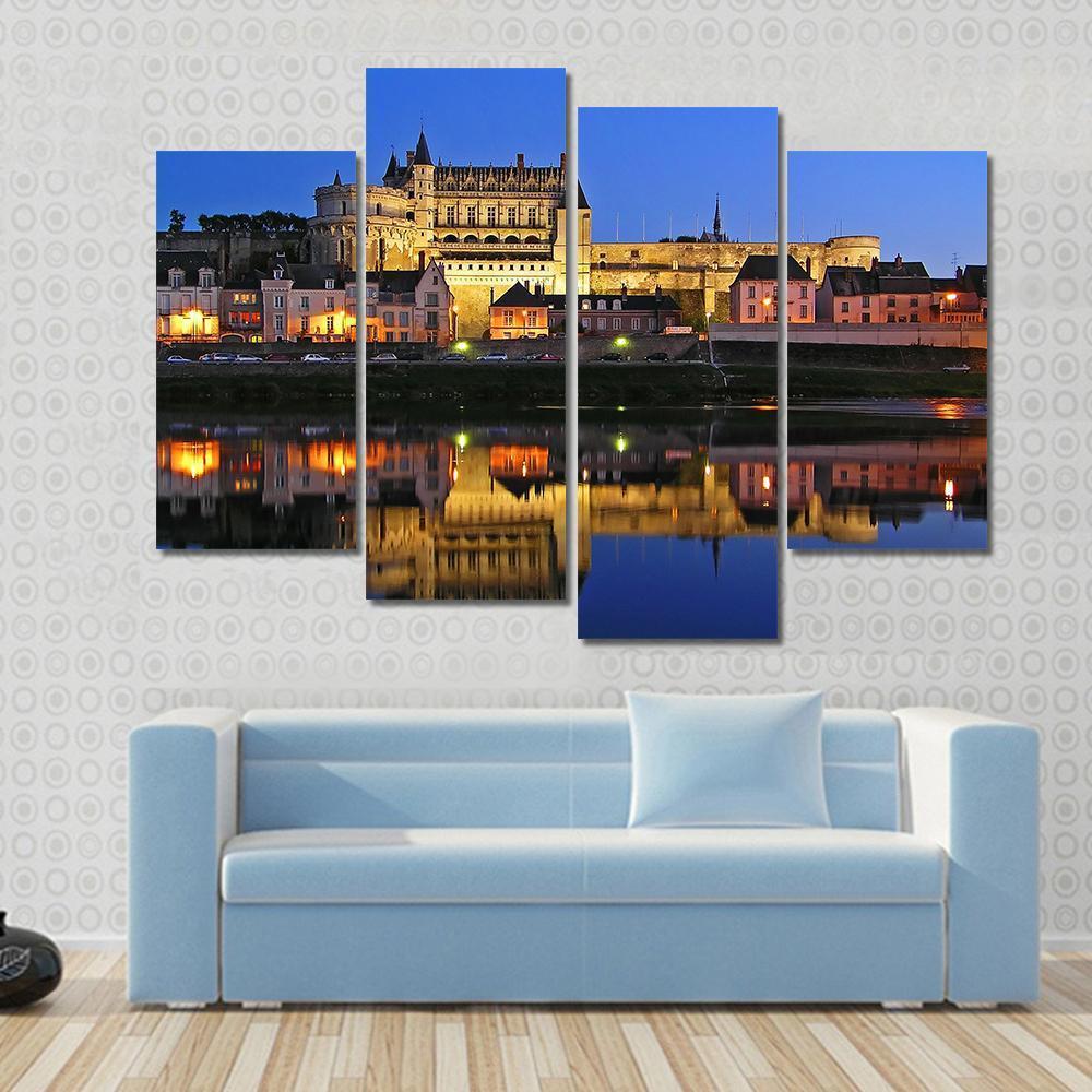 The Chateau Of Amboise In The Loire Valley Canvas Wall Art-4 Pop-Gallery Wrap-50" x 32"-Tiaracle