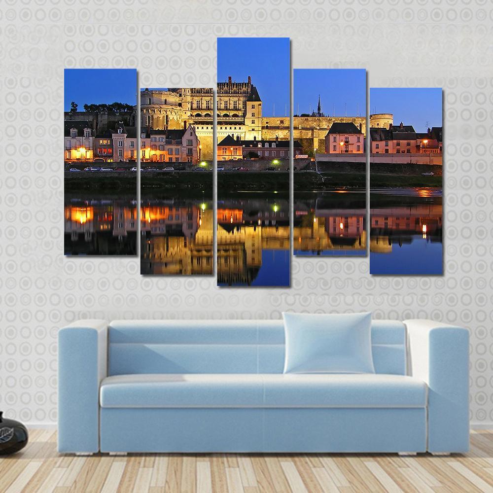 The Chateau Of Amboise In The Loire Valley Canvas Wall Art-5 Pop-Gallery Wrap-47" x 32"-Tiaracle