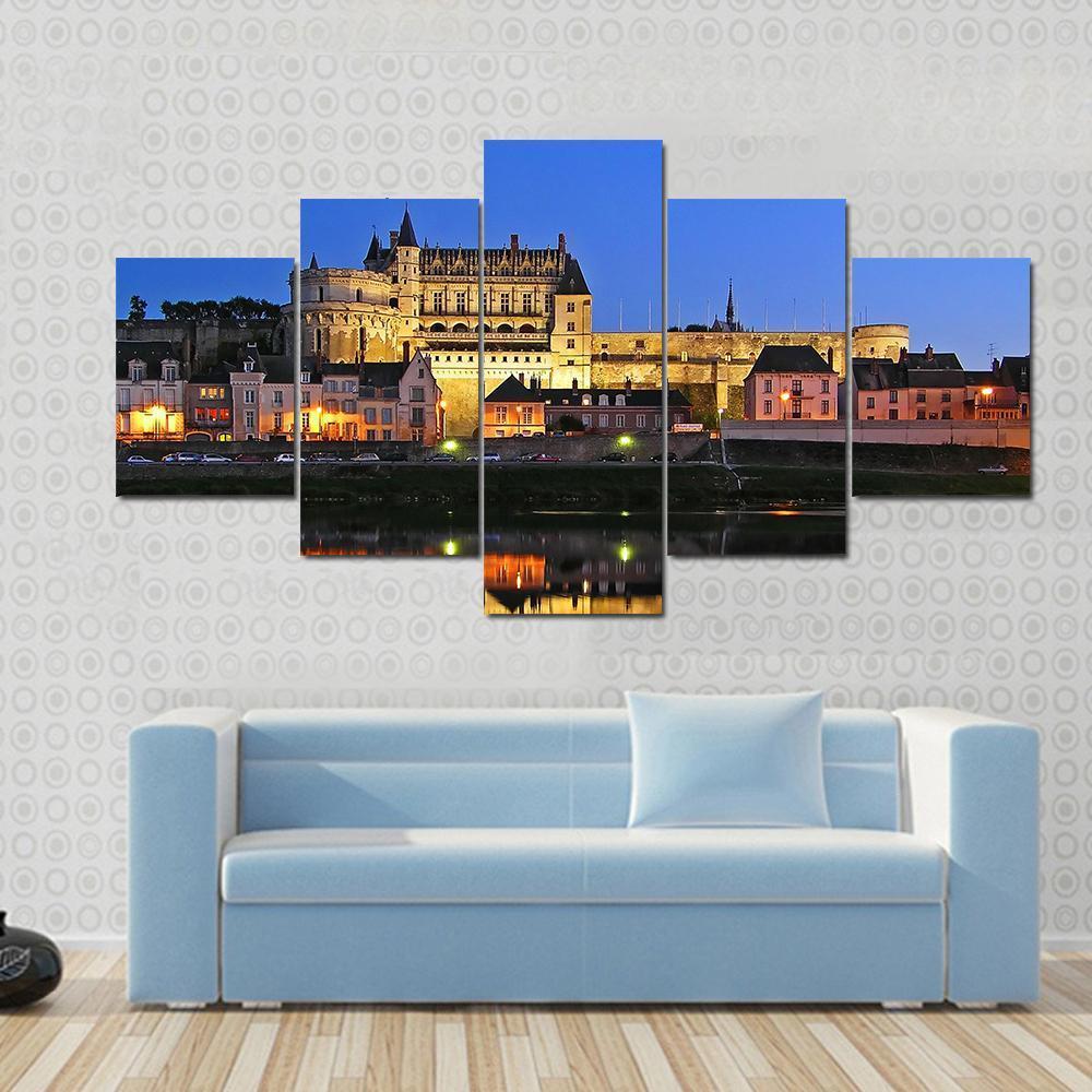 The Chateau Of Amboise In The Loire Valley Canvas Wall Art-5 Star-Gallery Wrap-62" x 32"-Tiaracle