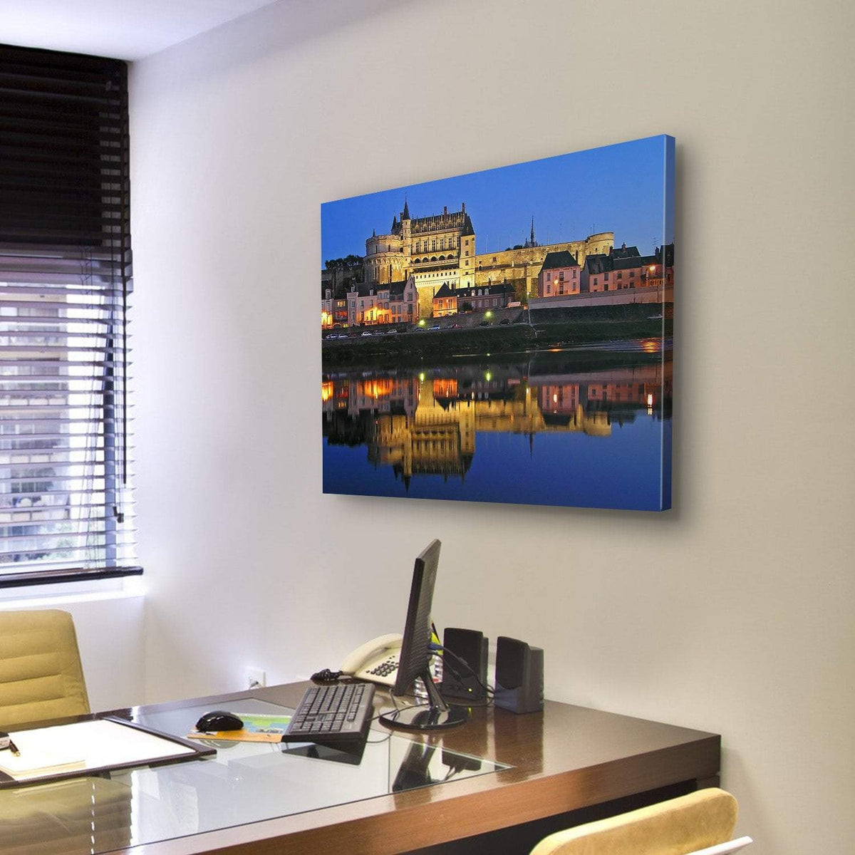 The Chateau Of Amboise In The Loire Valley Canvas Wall Art-3 Horizontal-Gallery Wrap-25" x 16"-Tiaracle