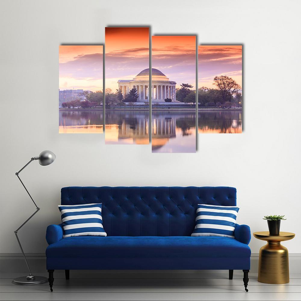 Thomas Jefferson Memorial Canvas Wall Art-4 Pop-Gallery Wrap-50" x 32"-Tiaracle