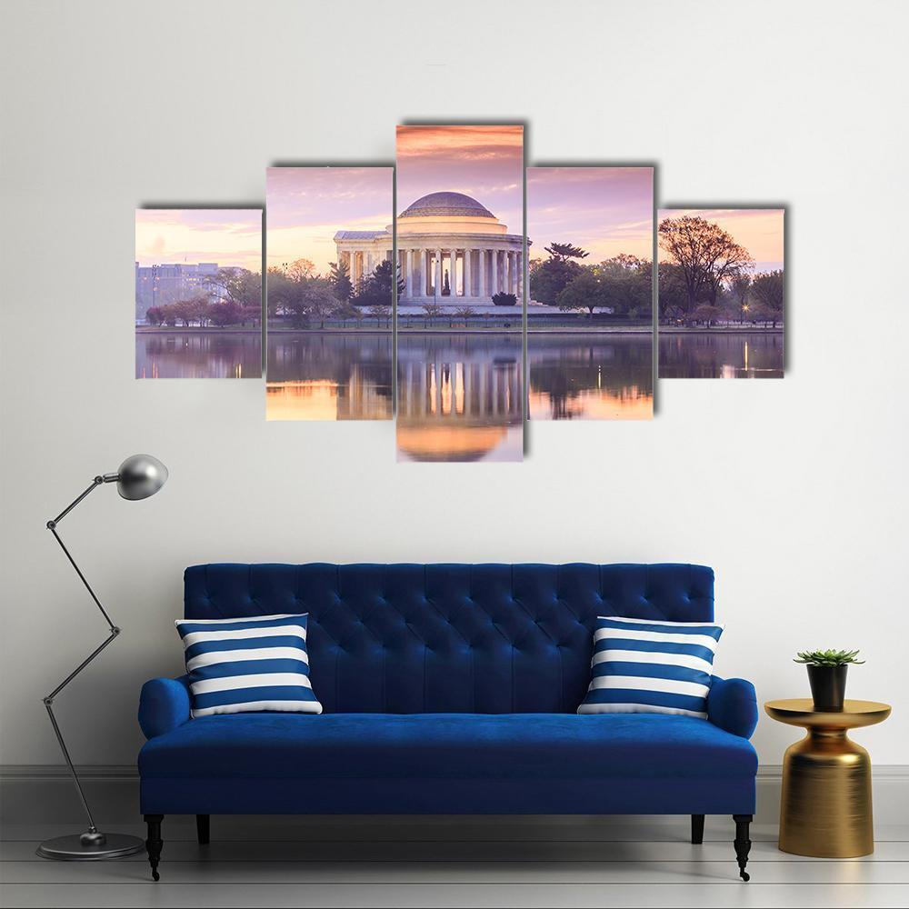 Thomas Jefferson Memorial Canvas Wall Art-5 Star-Gallery Wrap-62" x 32"-Tiaracle