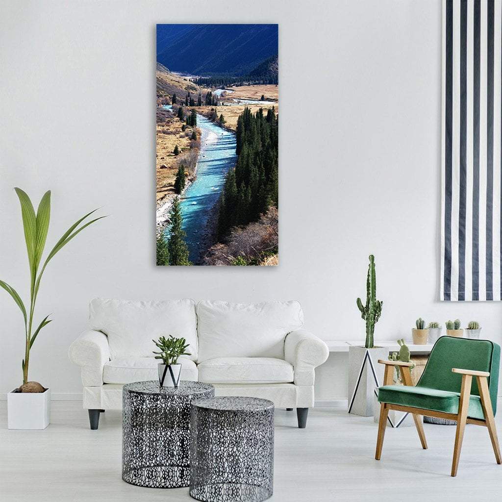 Tyan Shan Mountains Vertical Canvas Wall Art-3 Vertical-Gallery Wrap-12" x 25"-Tiaracle