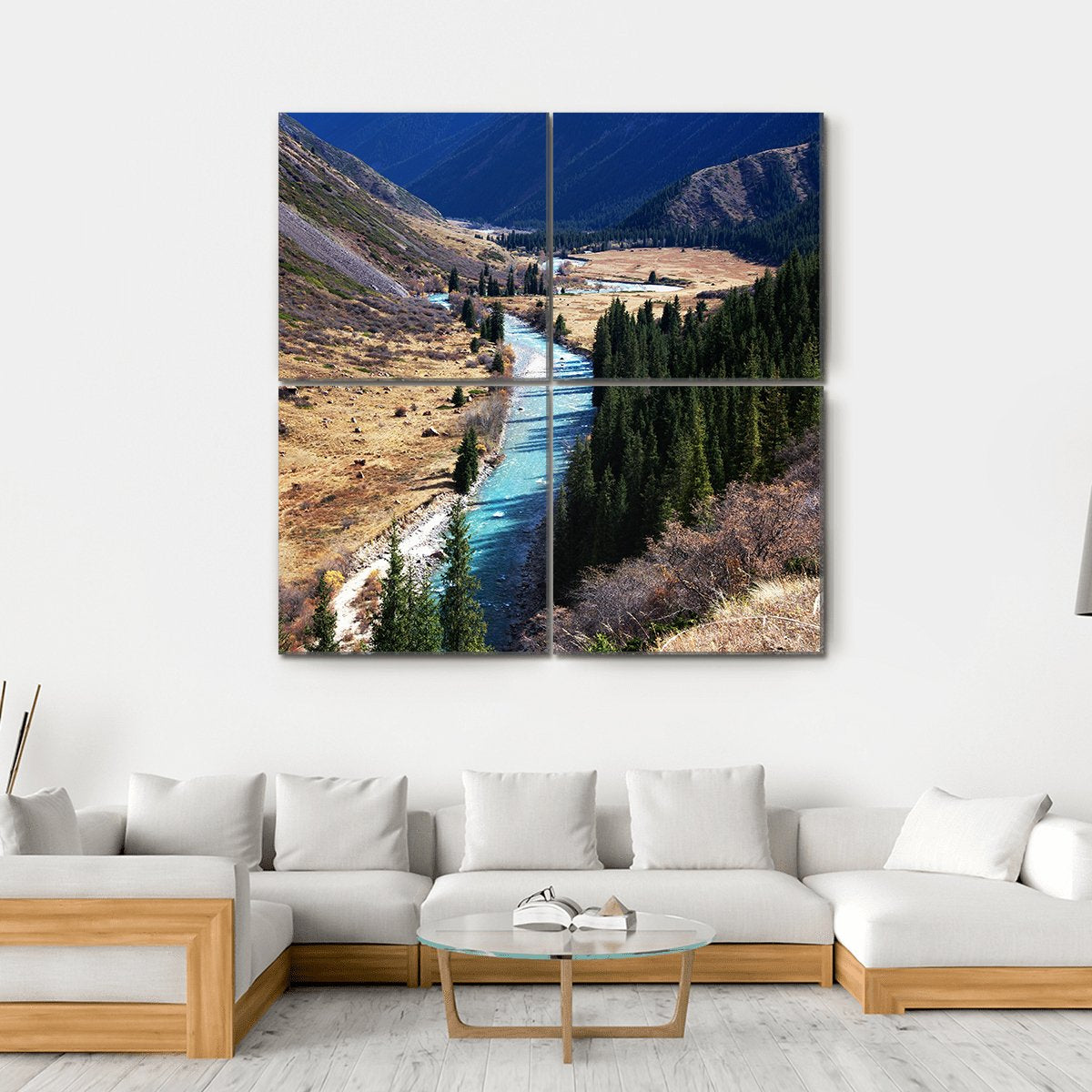 Tyan Shan Mountains Canvas Wall Art-4 Square-Gallery Wrap-17" x 17"-Tiaracle