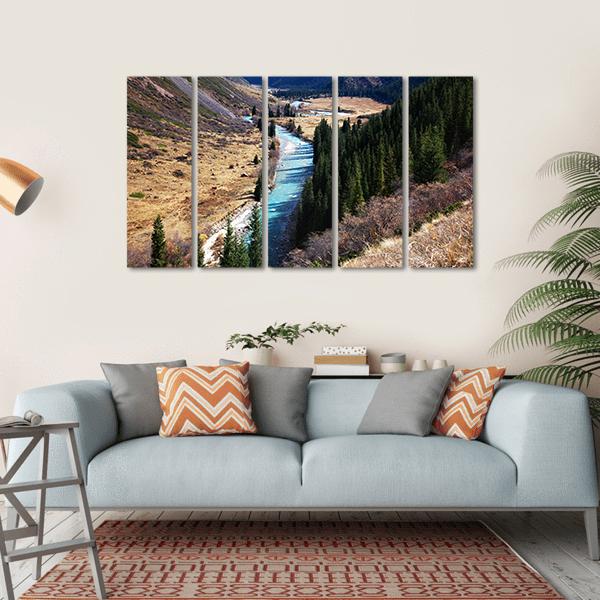 Tyan Shan Mountains Canvas Wall Art-5 Horizontal-Gallery Wrap-22" x 12"-Tiaracle