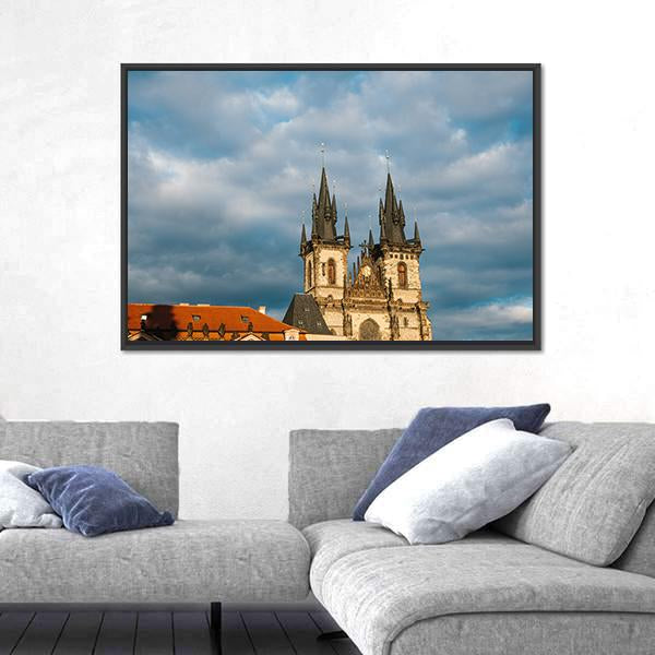 The Church Of The Virgin Mary In The Czech Republic Canvas Wall Art-1 Piece-Floating Frame-24" x 16"-Tiaracle