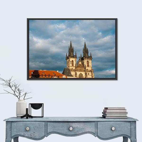 The Church Of The Virgin Mary In The Czech Republic Canvas Wall Art-3 Horizontal-Gallery Wrap-25" x 16"-Tiaracle