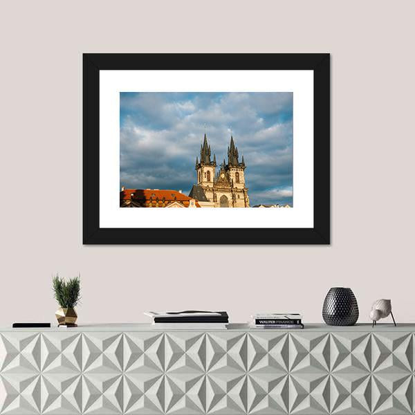 The Church Of The Virgin Mary In The Czech Republic Canvas Wall Art-3 Horizontal-Gallery Wrap-25" x 16"-Tiaracle