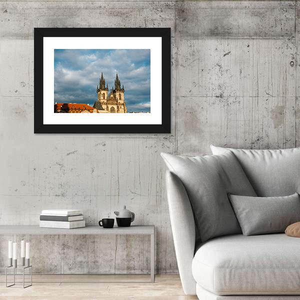 The Church Of The Virgin Mary In The Czech Republic Canvas Wall Art-3 Horizontal-Gallery Wrap-25" x 16"-Tiaracle