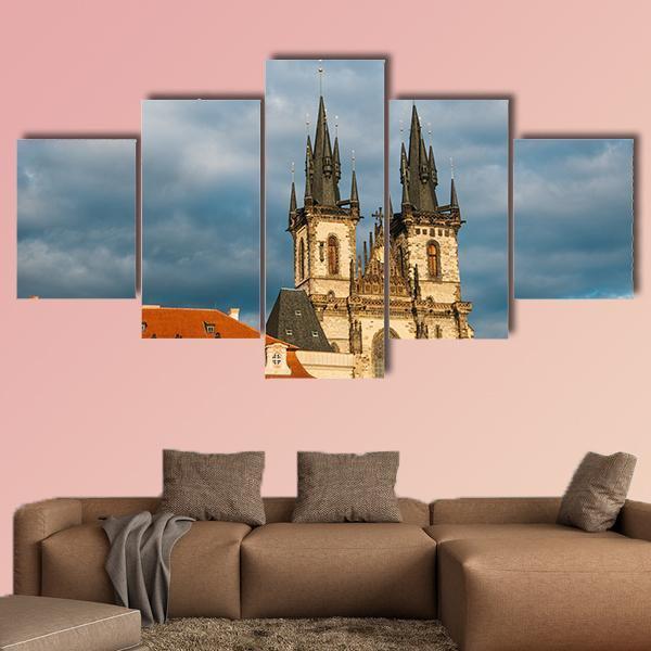 The Church Of The Virgin Mary In The Czech Republic Canvas Wall Art-5 Star-Gallery Wrap-62" x 32"-Tiaracle