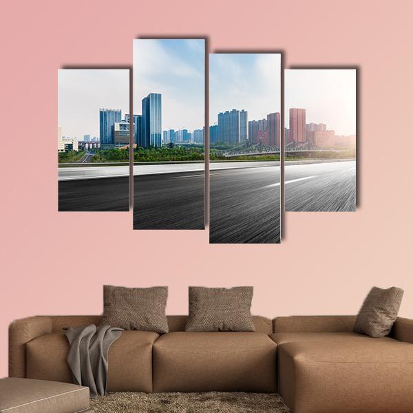 The City &amp; The Road Canvas Wall Art-4 Pop-Gallery Wrap-50" x 32"-Tiaracle