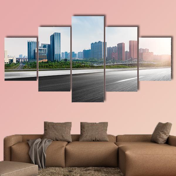 The City &amp; The Road Canvas Wall Art-5 Star-Gallery Wrap-62" x 32"-Tiaracle