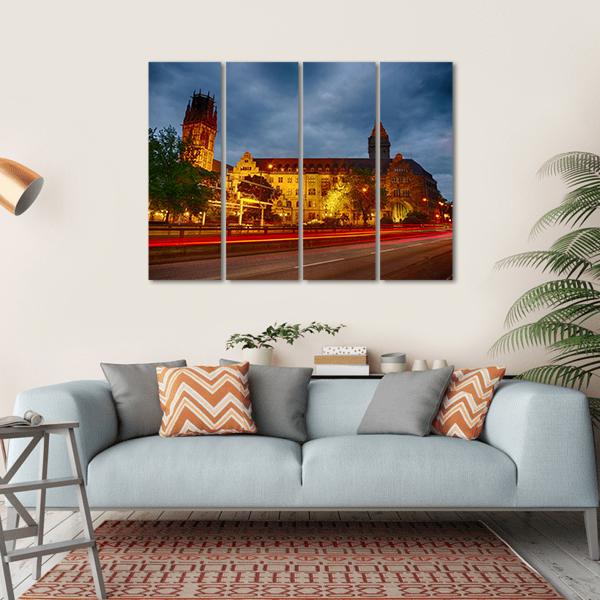 The City Hall Of Duisburg Canvas Wall Art-4 Horizontal-Gallery Wrap-34" x 24"-Tiaracle