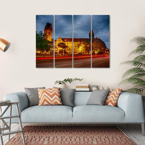 The City Hall Of Duisburg Canvas Wall Art-1 Piece-Gallery Wrap-36" x 24"-Tiaracle