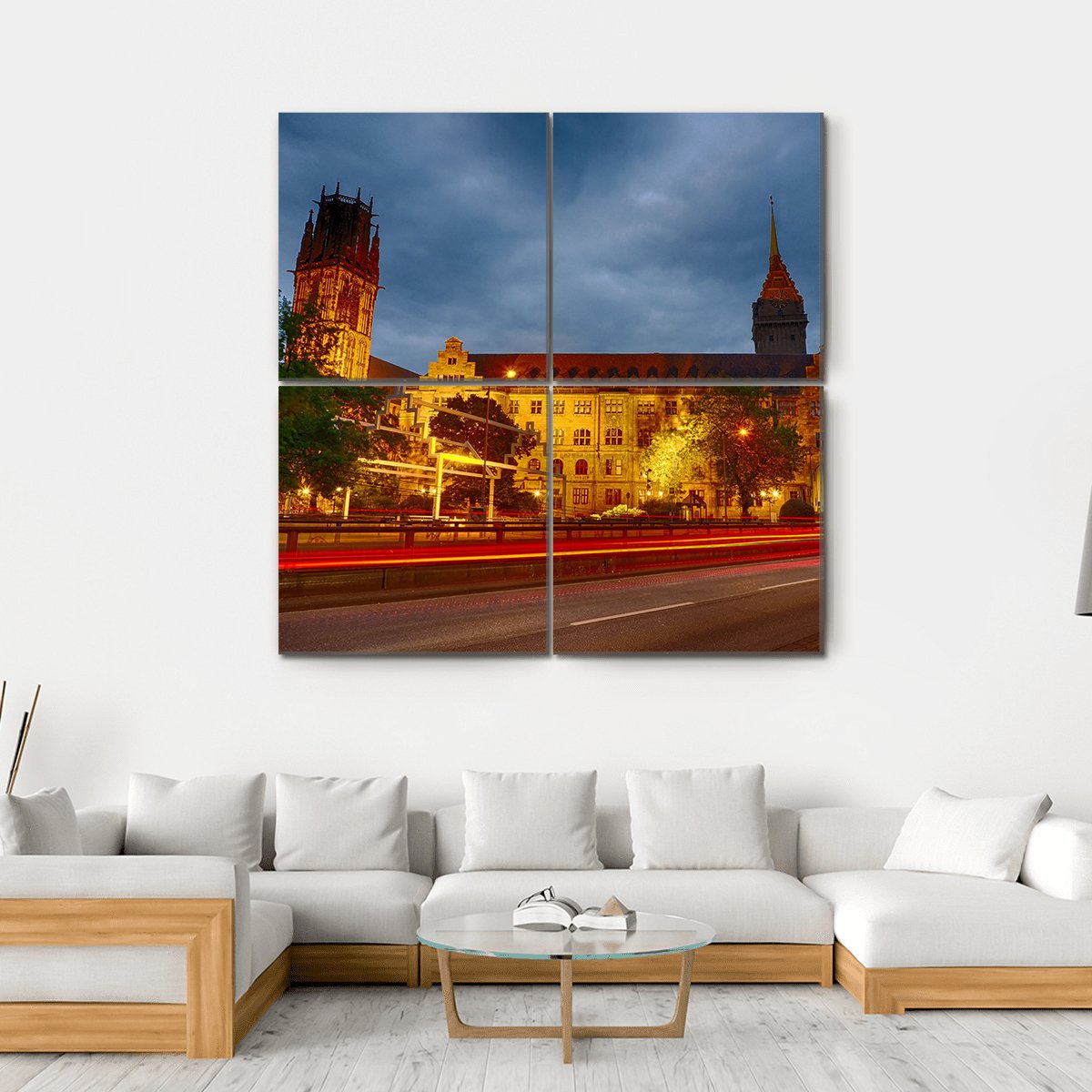 The City Hall Of Duisburg Canvas Wall Art-4 Square-Gallery Wrap-17" x 17"-Tiaracle