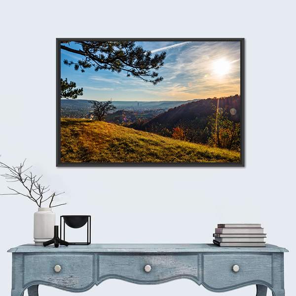 The City Jena On The Saale Canvas Wall Art-3 Horizontal-Gallery Wrap-25" x 16"-Tiaracle