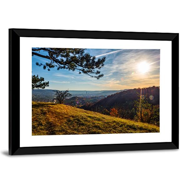 The City Jena On The Saale Canvas Wall Art-3 Horizontal-Gallery Wrap-25" x 16"-Tiaracle