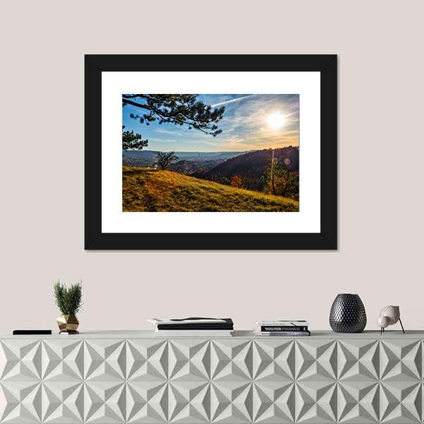 The City Jena On The Saale Canvas Wall Art-3 Horizontal-Gallery Wrap-25" x 16"-Tiaracle