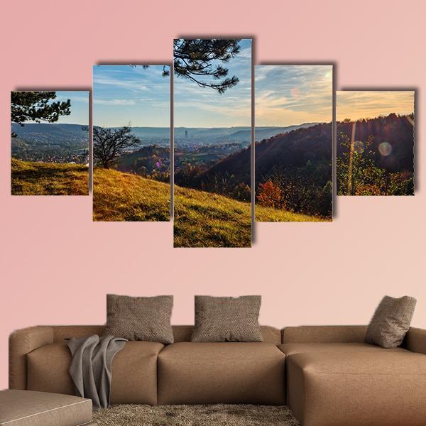 The City Jena On The Saale Canvas Wall Art-5 Star-Gallery Wrap-62" x 32"-Tiaracle