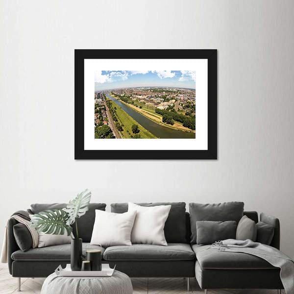 The City Of Mannheim Canvas Wall Art-1 Piece-Framed Print-20" x 16"-Tiaracle