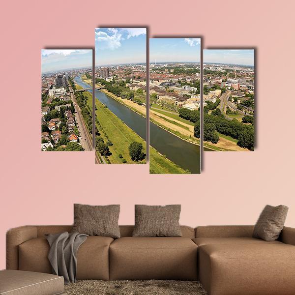 The City Of Mannheim Canvas Wall Art-4 Pop-Gallery Wrap-50" x 32"-Tiaracle