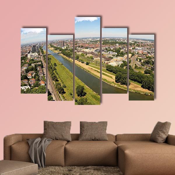 The City Of Mannheim Canvas Wall Art-5 Pop-Gallery Wrap-47" x 32"-Tiaracle