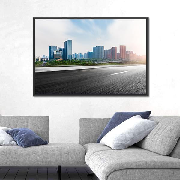 The City &amp; The Road Canvas Wall Art-1 Piece-Floating Frame-24" x 16"-Tiaracle