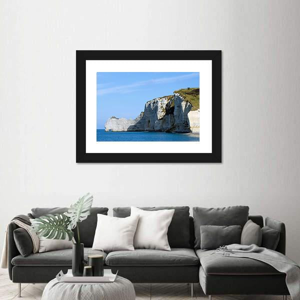 The Cliffs Of Etretat Canvas Wall Art-1 Piece-Framed Print-20" x 16"-Tiaracle