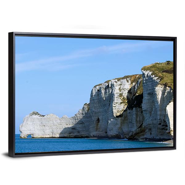 The Cliffs Of Etretat Canvas Wall Art-3 Horizontal-Gallery Wrap-25" x 16"-Tiaracle