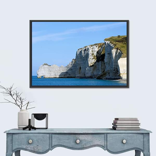 The Cliffs Of Etretat Canvas Wall Art-3 Horizontal-Gallery Wrap-25" x 16"-Tiaracle