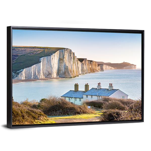 The Coast Guard Cottages Canvas Wall Art-3 Horizontal-Gallery Wrap-25" x 16"-Tiaracle