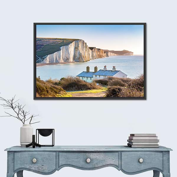 The Coast Guard Cottages Canvas Wall Art-3 Horizontal-Gallery Wrap-25" x 16"-Tiaracle