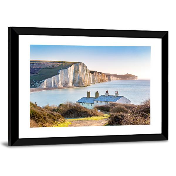 The Coast Guard Cottages Canvas Wall Art-3 Horizontal-Gallery Wrap-25" x 16"-Tiaracle