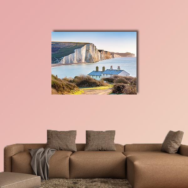 The Coast Guard Cottages Canvas Wall Art-5 Pop-Gallery Wrap-47" x 32"-Tiaracle