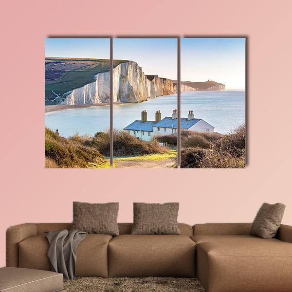 The Coast Guard Cottages Canvas Wall Art-3 Horizontal-Gallery Wrap-37" x 24"-Tiaracle