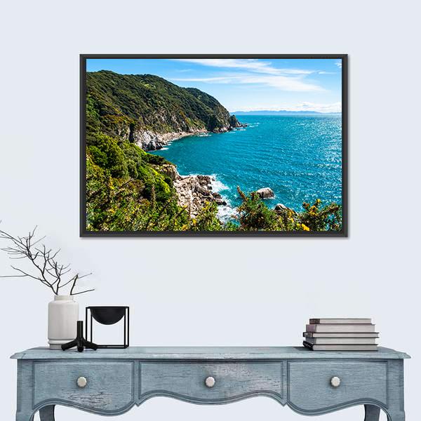 The Coastline In Abel Tasman National Park Canvas Wall Art-3 Horizontal-Gallery Wrap-25" x 16"-Tiaracle
