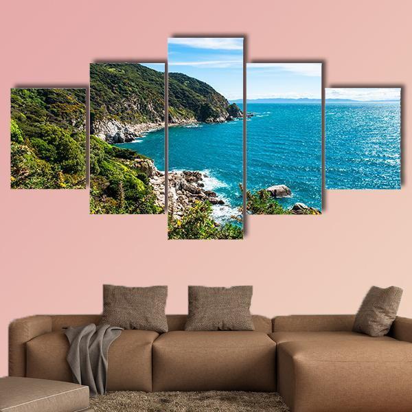 The Coastline In Abel Tasman National Park Canvas Wall Art-5 Star-Gallery Wrap-62" x 32"-Tiaracle