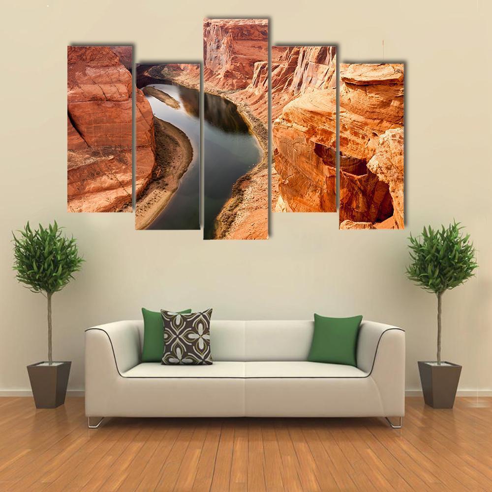 Colorado River Meanders Canvas Wall Art-5 Pop-Gallery Wrap-47" x 32"-Tiaracle