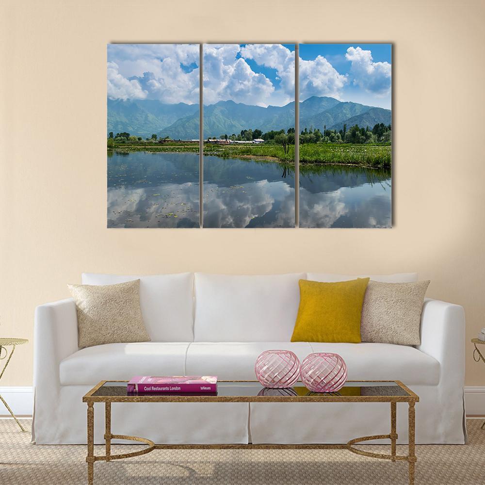 The Dal Lake Canvas Wall Art-3 Horizontal-Gallery Wrap-37" x 24"-Tiaracle