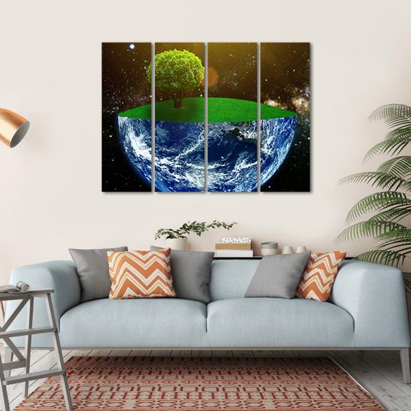 Day Of The Earth Canvas Wall Art-4 Horizontal-Gallery Wrap-34" x 24"-Tiaracle