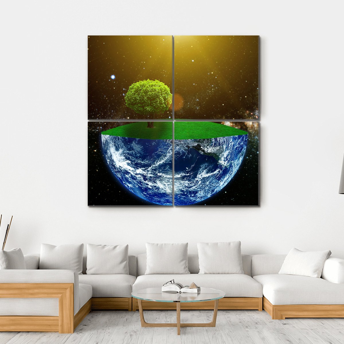 Day Of The Earth Canvas Wall Art-4 Square-Gallery Wrap-17" x 17"-Tiaracle