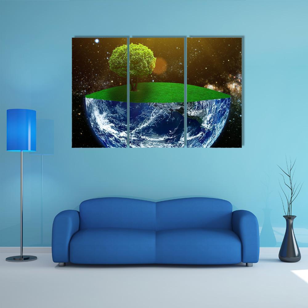 Day Of The Earth Canvas Wall Art-3 Horizontal-Gallery Wrap-37" x 24"-Tiaracle
