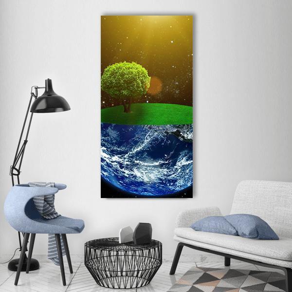 Day Of The Earth Vertical Canvas Wall Art-3 Vertical-Gallery Wrap-12" x 25"-Tiaracle