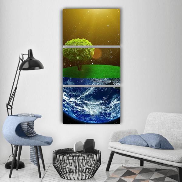 Day Of The Earth Vertical Canvas Wall Art-3 Vertical-Gallery Wrap-12" x 25"-Tiaracle