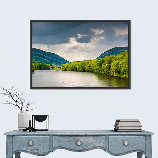 The Delaware River Canvas Wall Art-3 Horizontal-Gallery Wrap-25" x 16"-Tiaracle