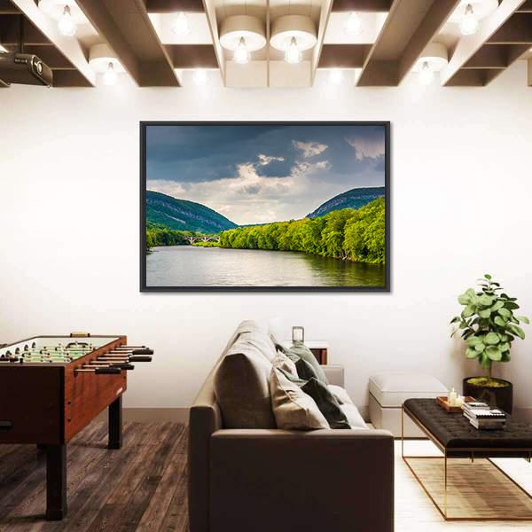 The Delaware River Canvas Wall Art-3 Horizontal-Gallery Wrap-25" x 16"-Tiaracle