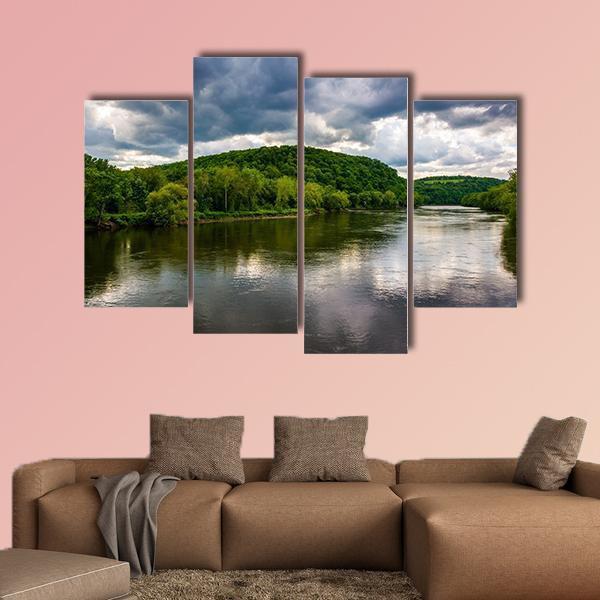 Delaware River Canvas Wall Art-4 Pop-Gallery Wrap-50" x 32"-Tiaracle