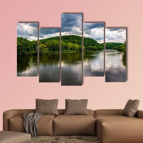 Delaware River Canvas Wall Art-5 Pop-Gallery Wrap-47" x 32"-Tiaracle